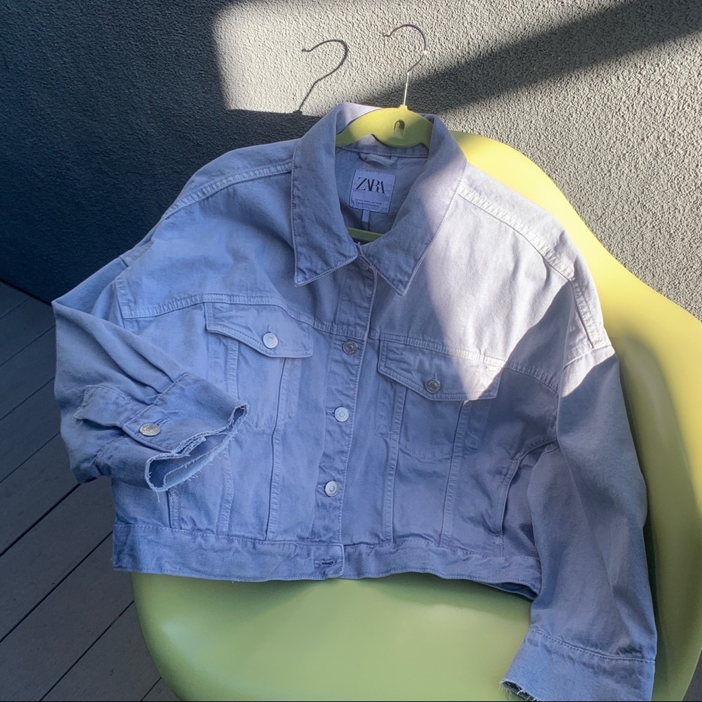NWT Zara Oversized Lilac Jean Jacket